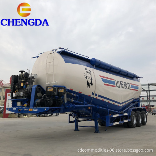 Chengda 45m3 54 Ton 3*13 Ton Zhengyang Brand Axles Bulk Cement Semi Trailer للبيع